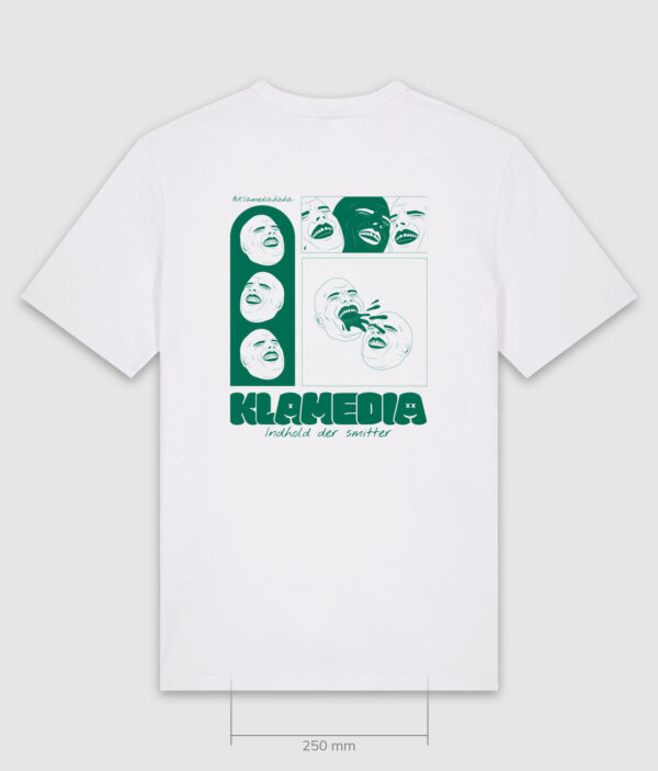 klamedia den foerste tshirt white back mockup